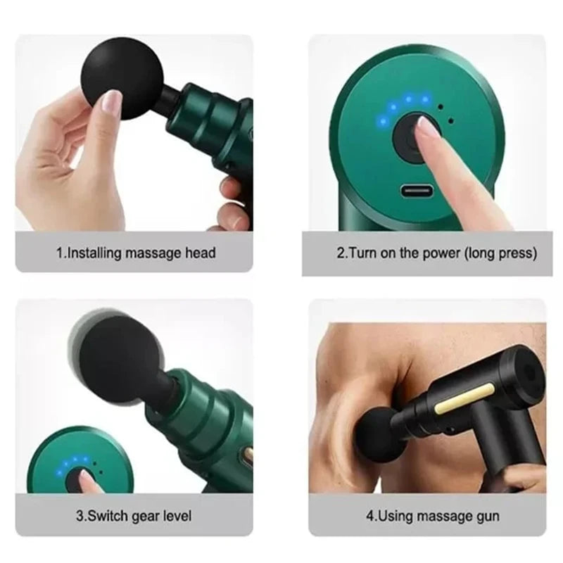 Fascia 2024 gun portable fascia deep muscle massager mini electric massager body massage equipment